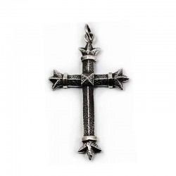 925 Silver Cross Pendant - Large 60x40 mm Burnished Cross