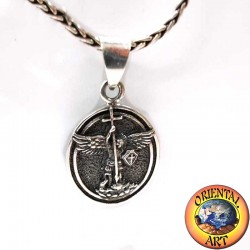 925 Sterling Silver Pendant St Michael Archangel Guardian Angel