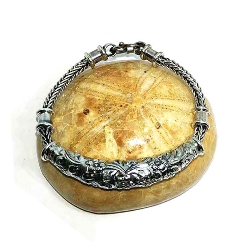 Pulsera Plata Snake Floral - Joyería Artesanal