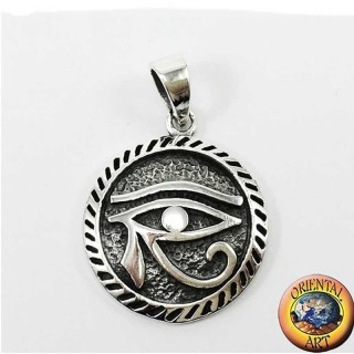 925 Sterling Silver Eye of Horus Pendant - Symbol of Prosperity