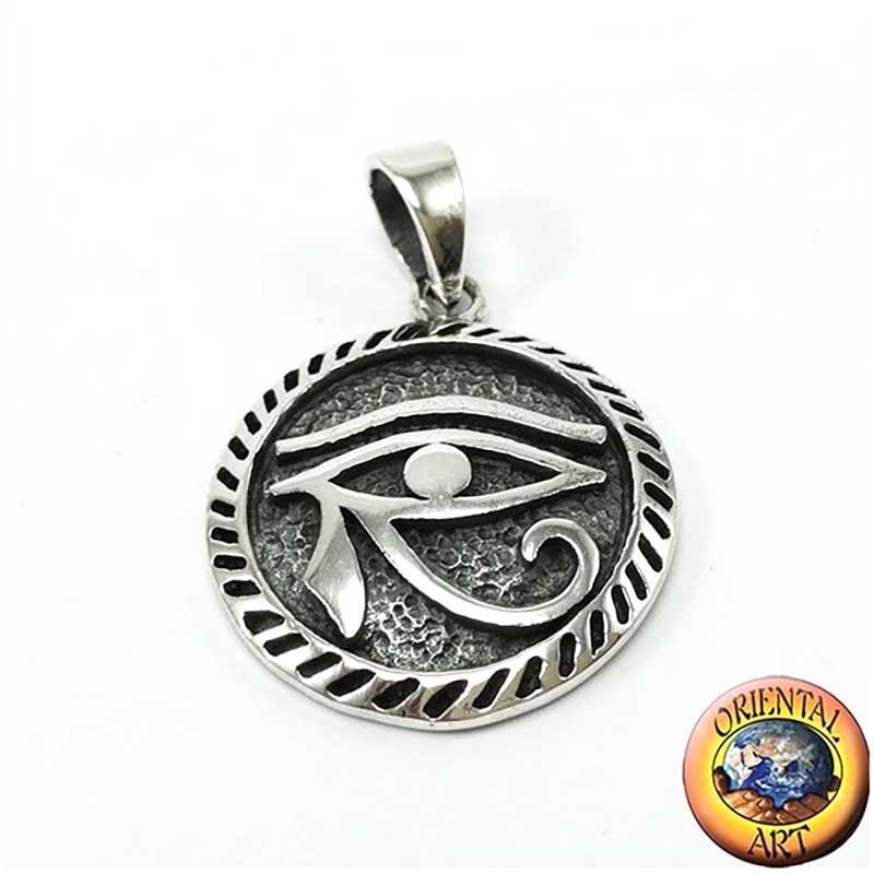 Pendentif Argent Œil d'Horus - Amulette Prospérité et Protection