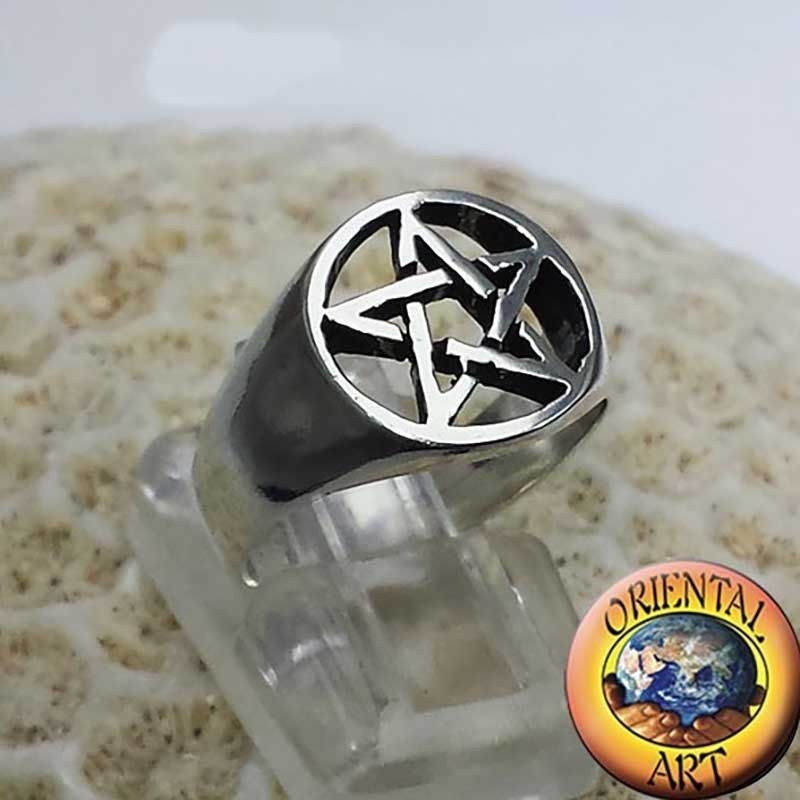 925 Sterling Silber Pentagramm Ring | Esoterischer Schmuck