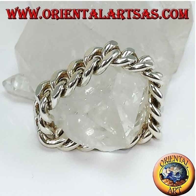 Anello a Catena in Argento 925 - Maglie Mobili