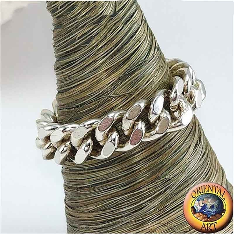 Anello a Catena in Argento 925 - Maglie Mobili