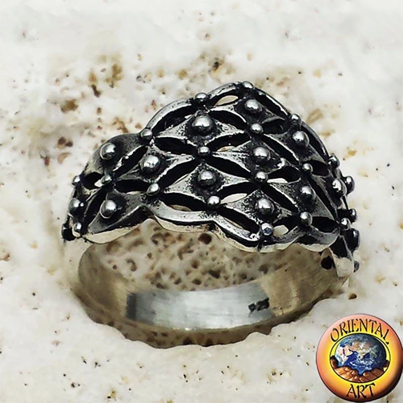 Sardinian Band Ring 925 Sterling Silver 15mm | Oriental Art