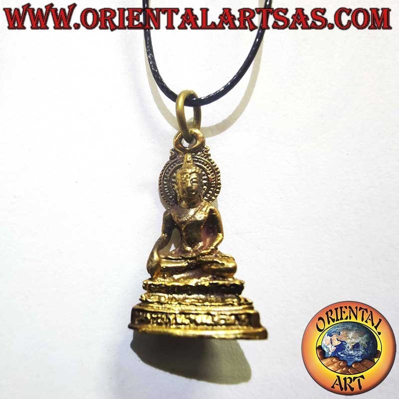 Buddha Anhänger aus Messing – Bhumisparsha Mudra mit Unalome Symbol