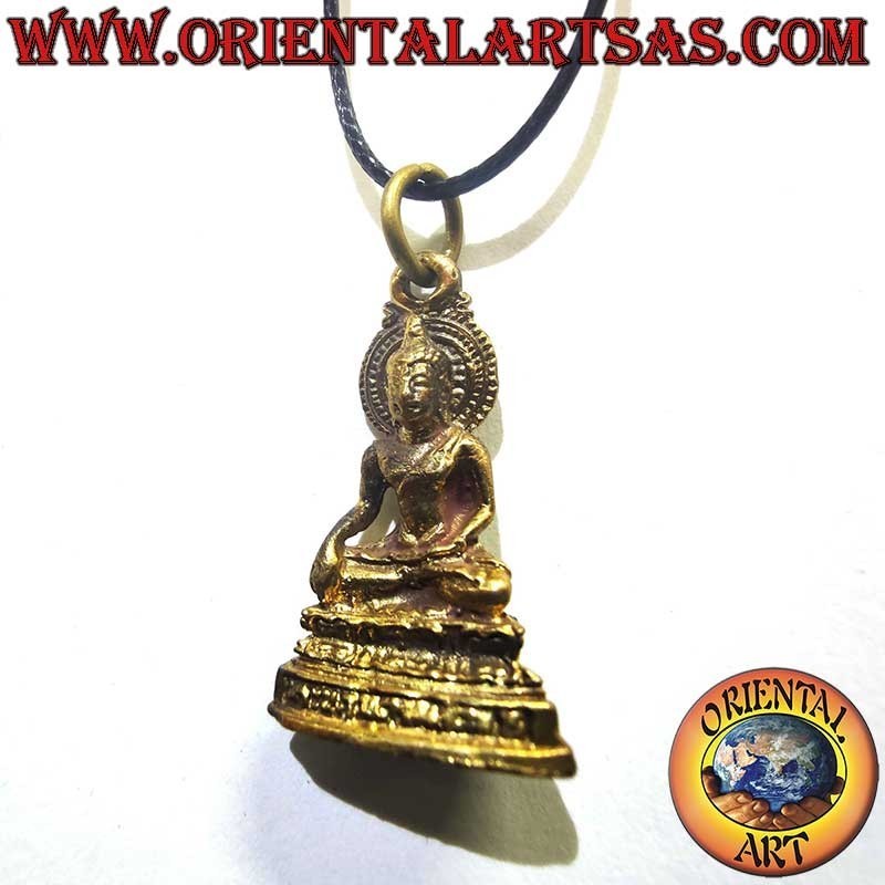 Pendentif Bouddha en Laiton Bhumisparsha Mudra – Symbole Unalome