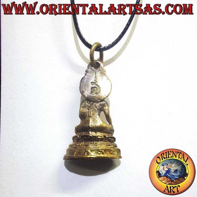 Buddha Anhänger aus Messing – Bhumisparsha Mudra mit Unalome Symbol