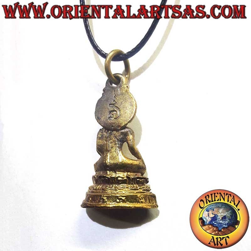 Brass Buddha Pendant Bhumisparsha Mudra with Unalome Symbol