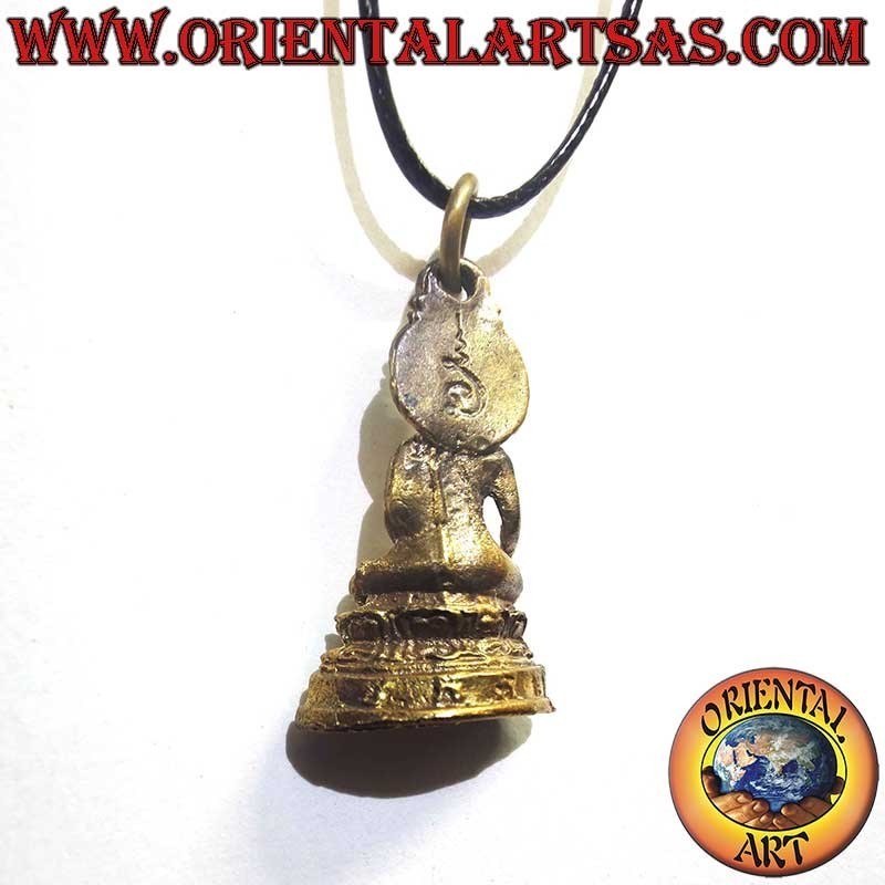 Pendentif Bouddha en Laiton Bhumisparsha Mudra – Symbole Unalome
