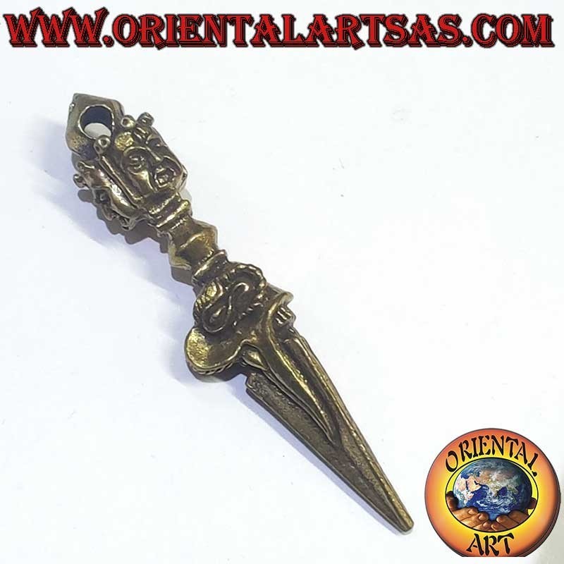 Phurba Vajrakila Mahakala Anhänger Messing 55mm | Oriental Art