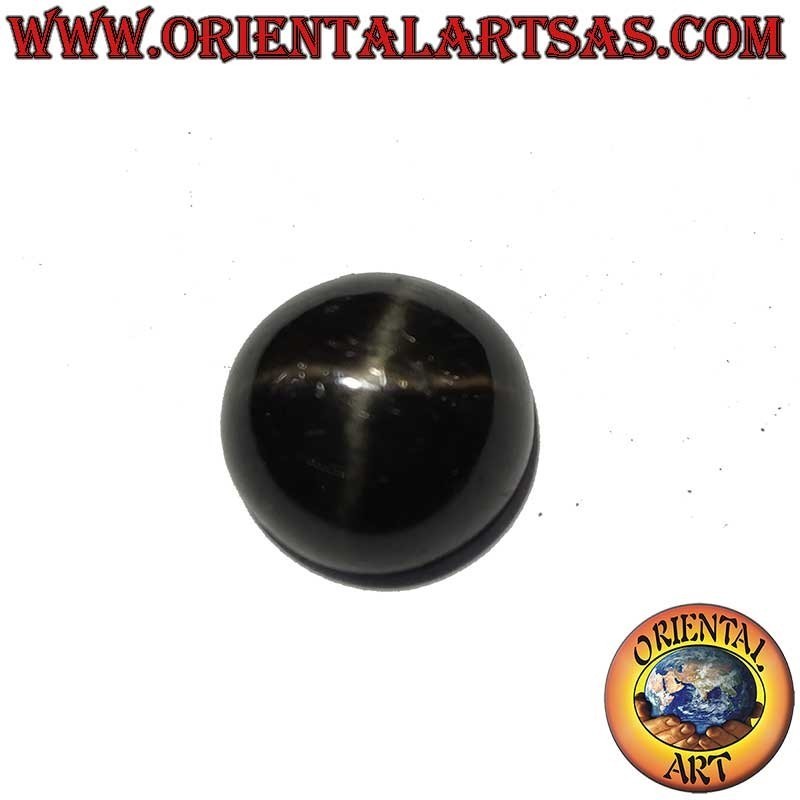 Diópsido Estrella Negra Natural 9mm Cabujón Asterismo 4 Rayos | Oriental Art