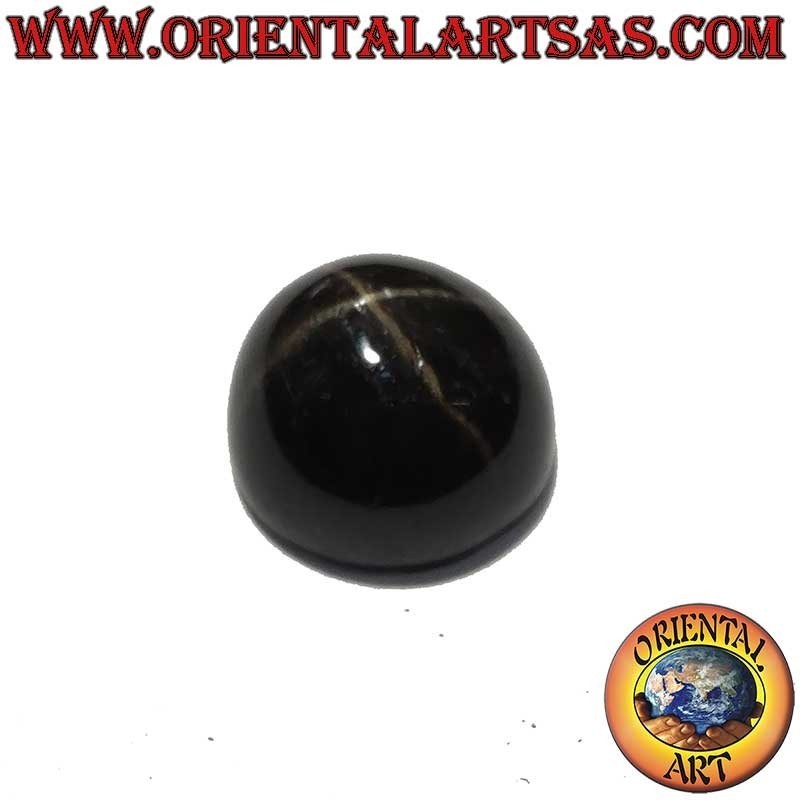 Diópsido Estrella Negra Natural 9mm Cabujón Asterismo 4 Rayos | Oriental Art