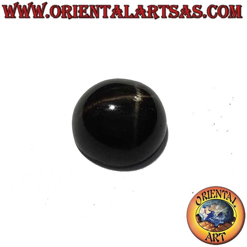 Natural Black Star Diopside 9mm Cabochon Asterism 4 Rays | Oriental Art