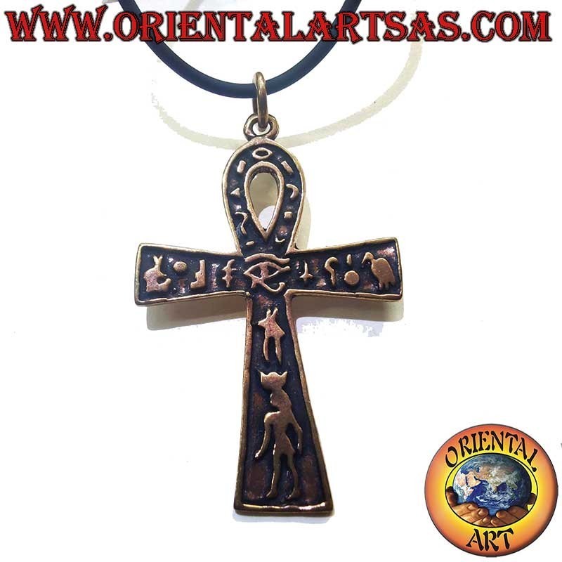Ciondolo Ankh Occhio Horus Bronzo 55mm - Simboli Egizi | Oriental Art