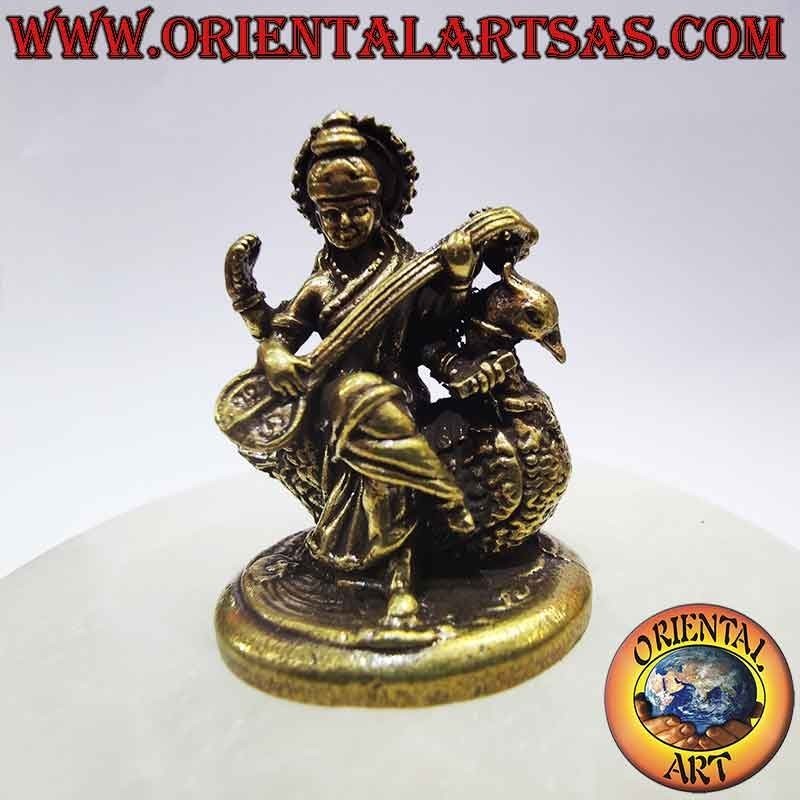 Saraswati auf Schwan Statue Messing - Indische Göttin | Oriental Art