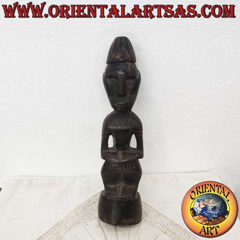 Statue Tribale Dayak Bois de Fer Bornéo 27cm - Esprit Ancêtre Protecteur