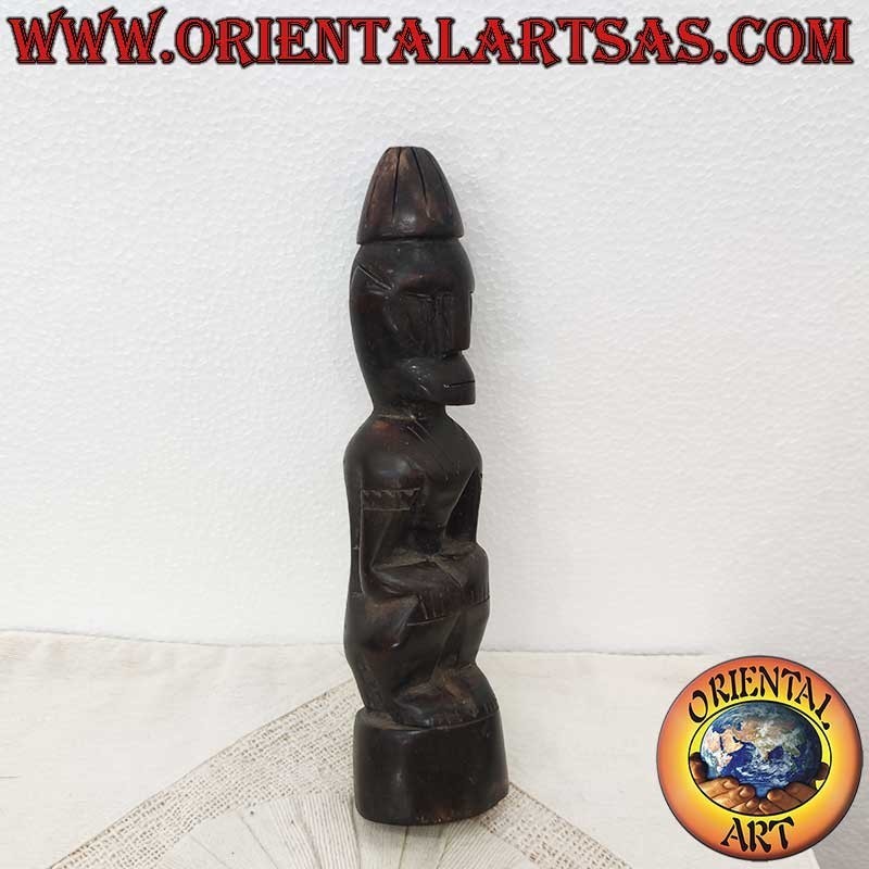 Statua Tribale Dayak Legno Ferro Borneo 27cm - Antenato Protettore