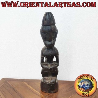 Statua Tribale Dayak Legno Ferro Borneo 27cm - Antenato Protettore Pezzo Unico Oriental Art