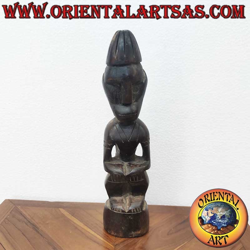 Statue Tribale Dayak Bois de Fer Bornéo 27cm - Esprit Ancêtre Protecteur Pièce Unique Oriental Art