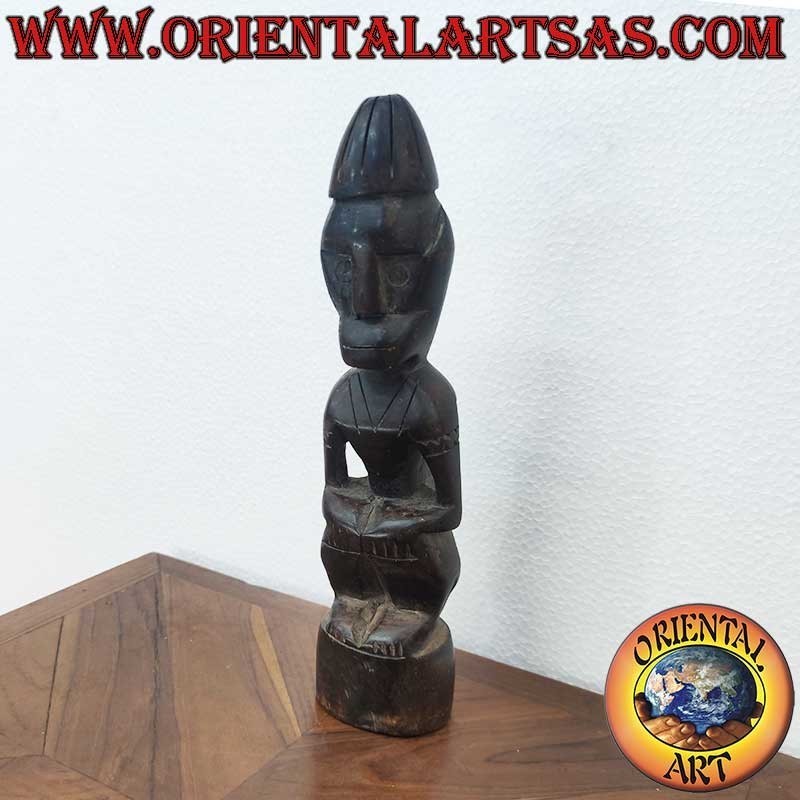 Dayak Tribal Statue Ironwood Borneo 27cm - Ancestor Protector Spirit