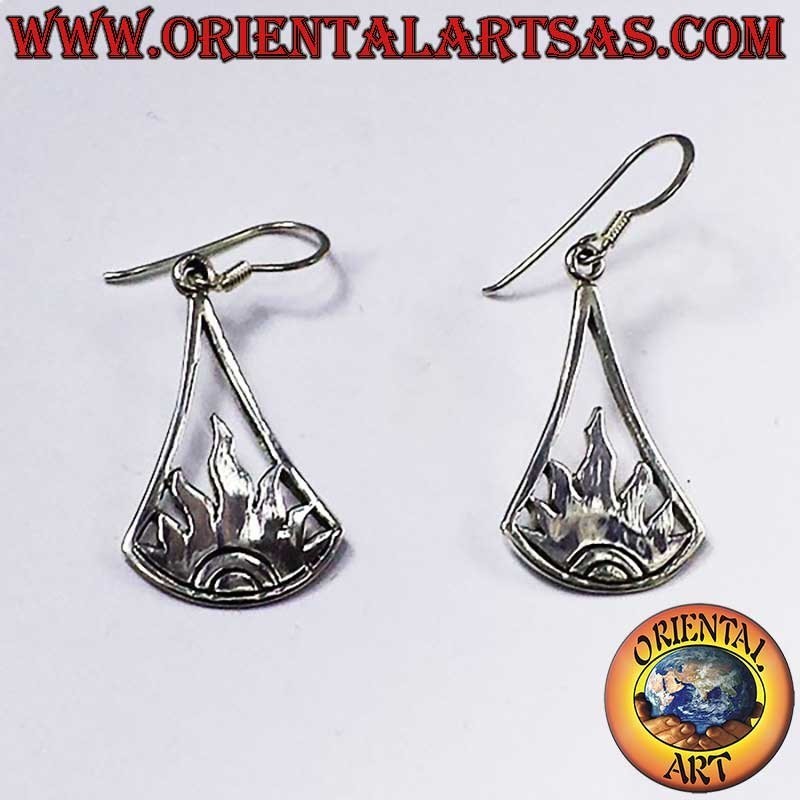 Orecchini Pendenti in Argento 925 Sole Fiamma - Design Artigianale