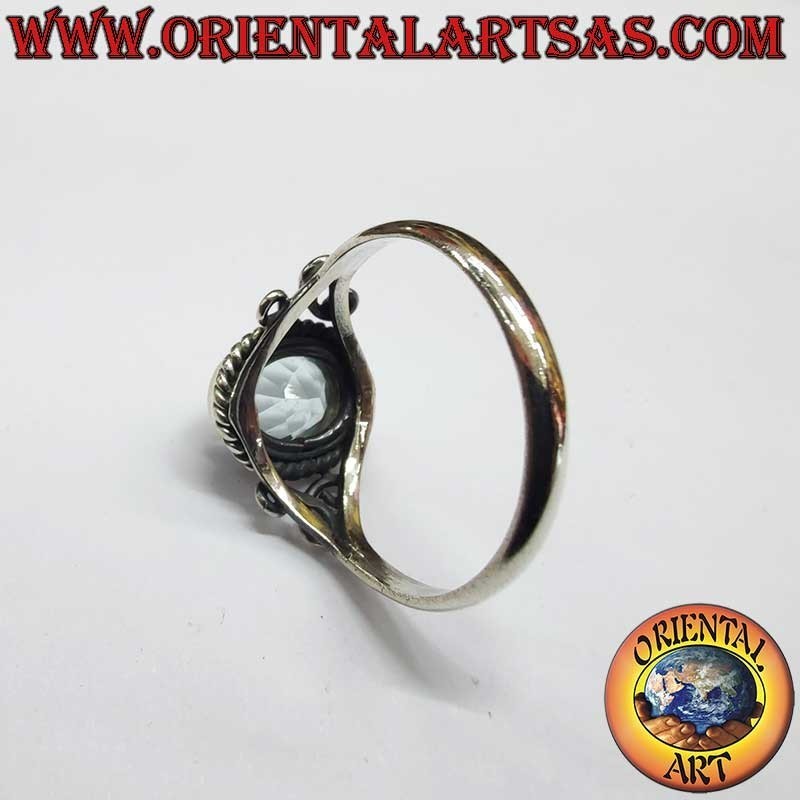 Ovaler Topas Geflecht Ring 925 Silber 7x9mm | Oriental Art