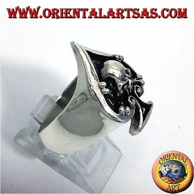 Anillo As de Picas Calavera Alto Relieve Plata 925 | Oriental Art