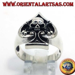 Ace of Spades Skull High Relief Ring 925 Silver | Oriental Art