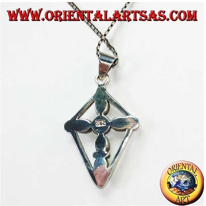 Pendentif Croix Turquoises Ovales Ronde Argent 925 | Oriental Art
