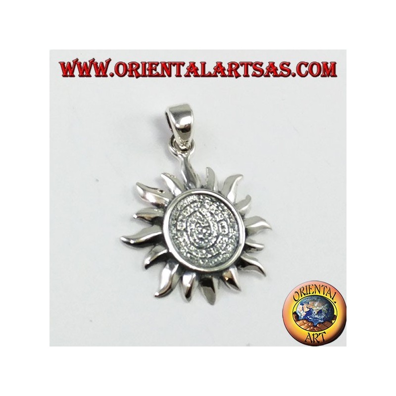 Silver pendant, sun with Festo disc