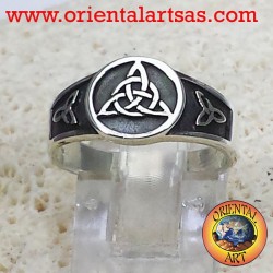 Anello Sigillo Triquetra Nodo Tyrone Argento 925 - Gioiello Celtico Oriental Art