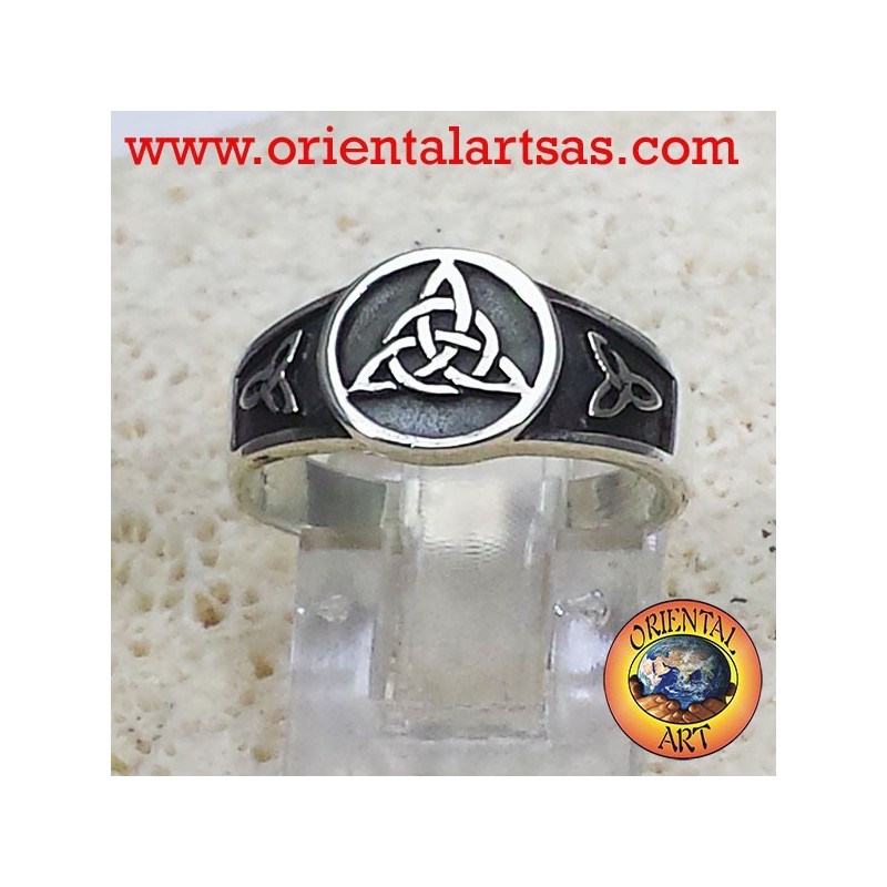 Anillo Sello Triquetra Nudo Tyrone Plata 925 - Joyería Celta Oriental Art