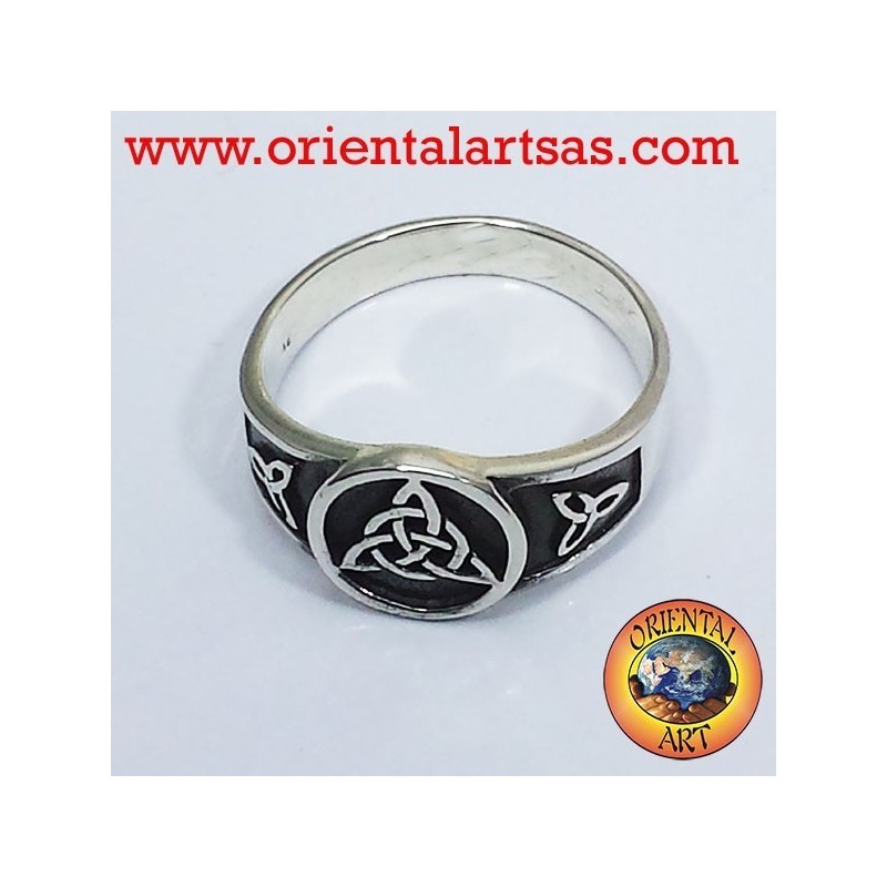 Celtic knot ring triskell node Tyrone silver