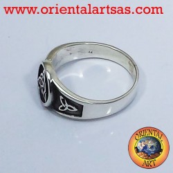 Anello nodo celtico triskell nodo Tyrone in argento