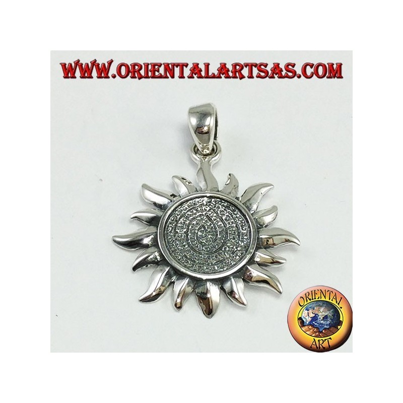 Silber Anhänger, Sonne mit Festo Scheibe