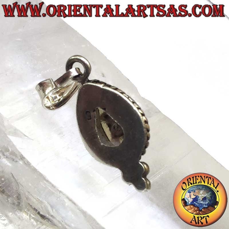 Seltener Mondstein Tropfen Geflecht Perlen Anhänger 925 Silber | Oriental Art