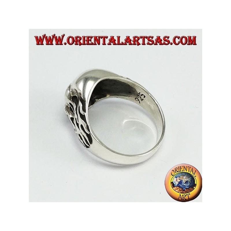 Bague en argent, Skull with fire