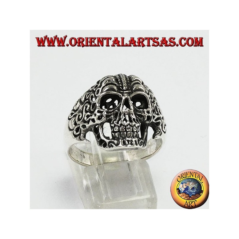 Silver ring, Tribal skull