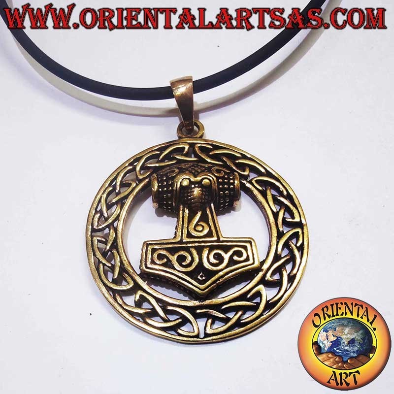 Colgante Martillo Thor Mjöllnir Nudo Celta Bronce 32mm | Oriental Art