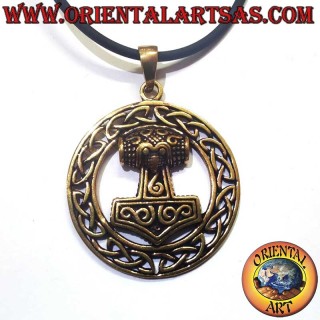 Colgante Martillo Thor Mjöllnir Nudo Celta Bronce - Amuleto Vikingo Oriental Art