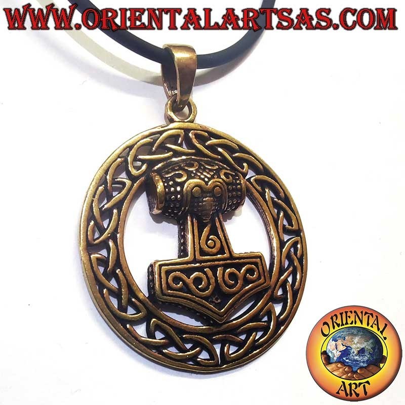 Ciondolo Martello Thor Mjöllnir Nodo Celtico Bronzo 32mm | Oriental Art  Meta Descrizione: