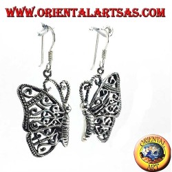 Orecchini Farfalla Traforati Pendenti Argento 925 - Gioiello Donna Oriental Art