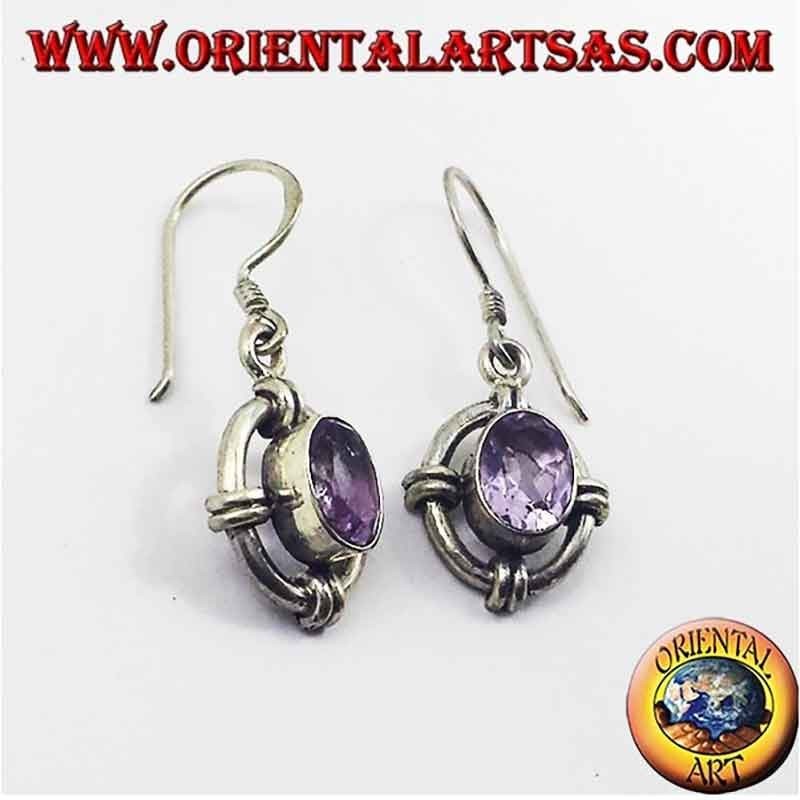 Orecchini Argento 925 Ametista Nepal | Design 4 Nodi