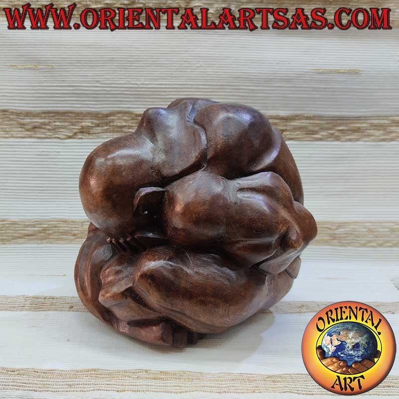 Yogi Sculpture Suar Wood Handmade 17cm - Unique Piece | Oriental Art