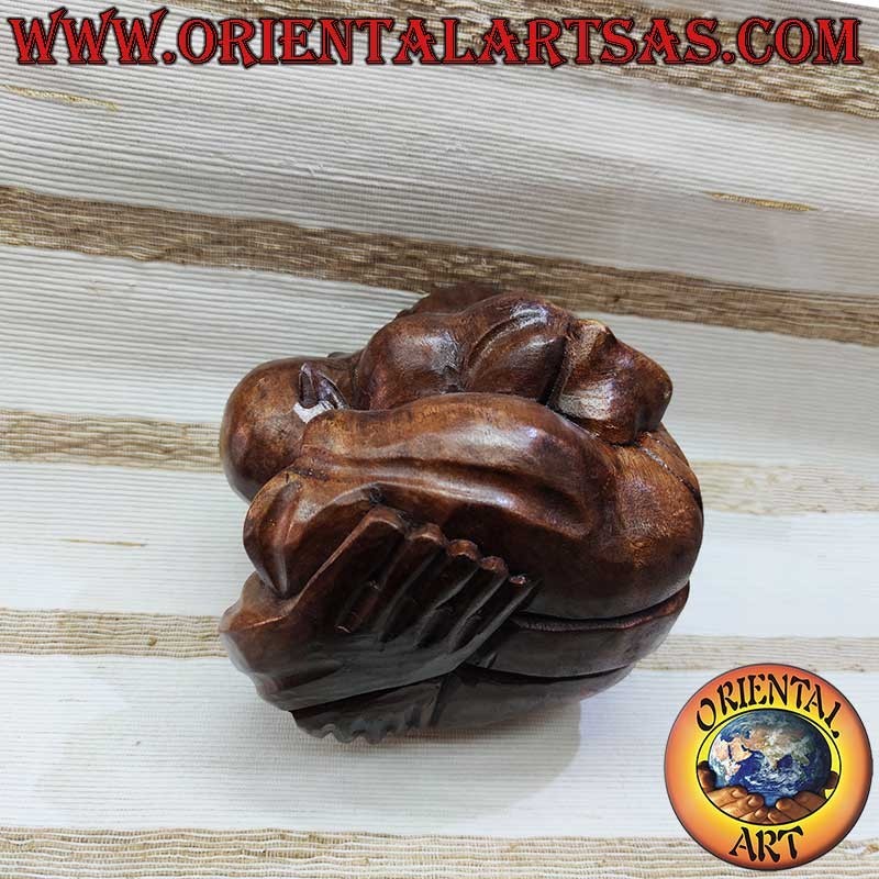 Scultura Yogi Legno Suar Fatto a Mano 17cm - Pezzo Unico | Oriental Art