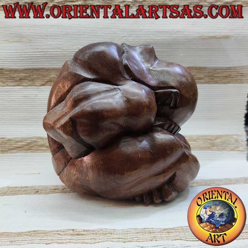 Yogi Sculpture Suar Wood Handmade 17cm - Unique Piece | Oriental Art