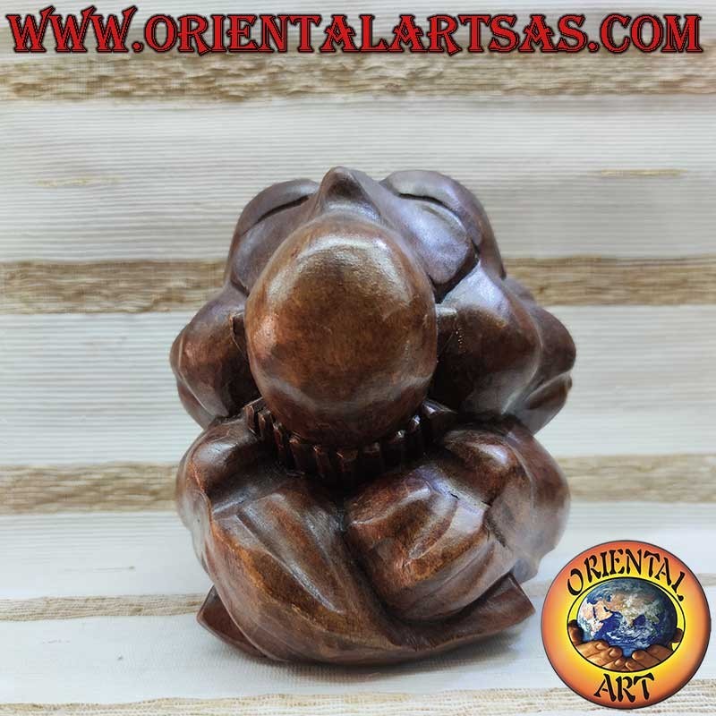 Yogi Sculpture Suar Wood Handmade 17cm - Unique Piece | Oriental Art