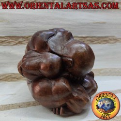 Escultura Yogi Maestro Yoga Madera de Suar Hecha a Mano 17cm - Pieza Única Oriental Art
