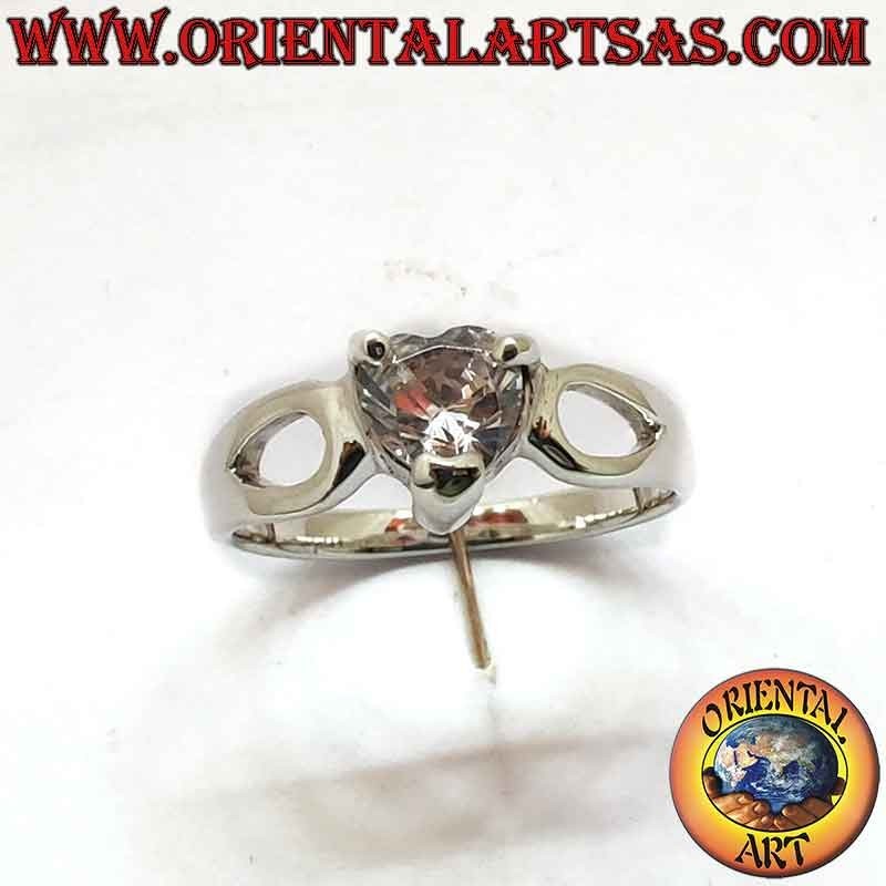 Herz Zirkon Tropfen Durchbrochen Ring 925 Silber 5x5mm | Oriental Art